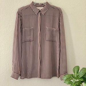 LOFT Sheer Striped Blouse